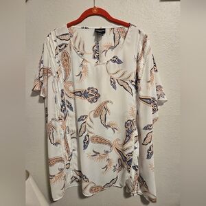 Liz Claiborne White and Blue Paisley Blouse